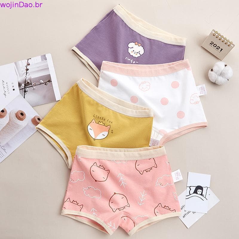 kit calcinha infantil menina calcinha infantil Roupa interior das meninas do algodão da classe A, cuecas pequenas das me