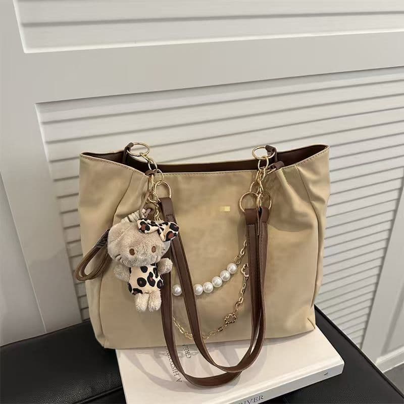 Moda feminina saco novo estilo All-Match Commuter textura pérola corrente grande capacidade Casual um ombro
