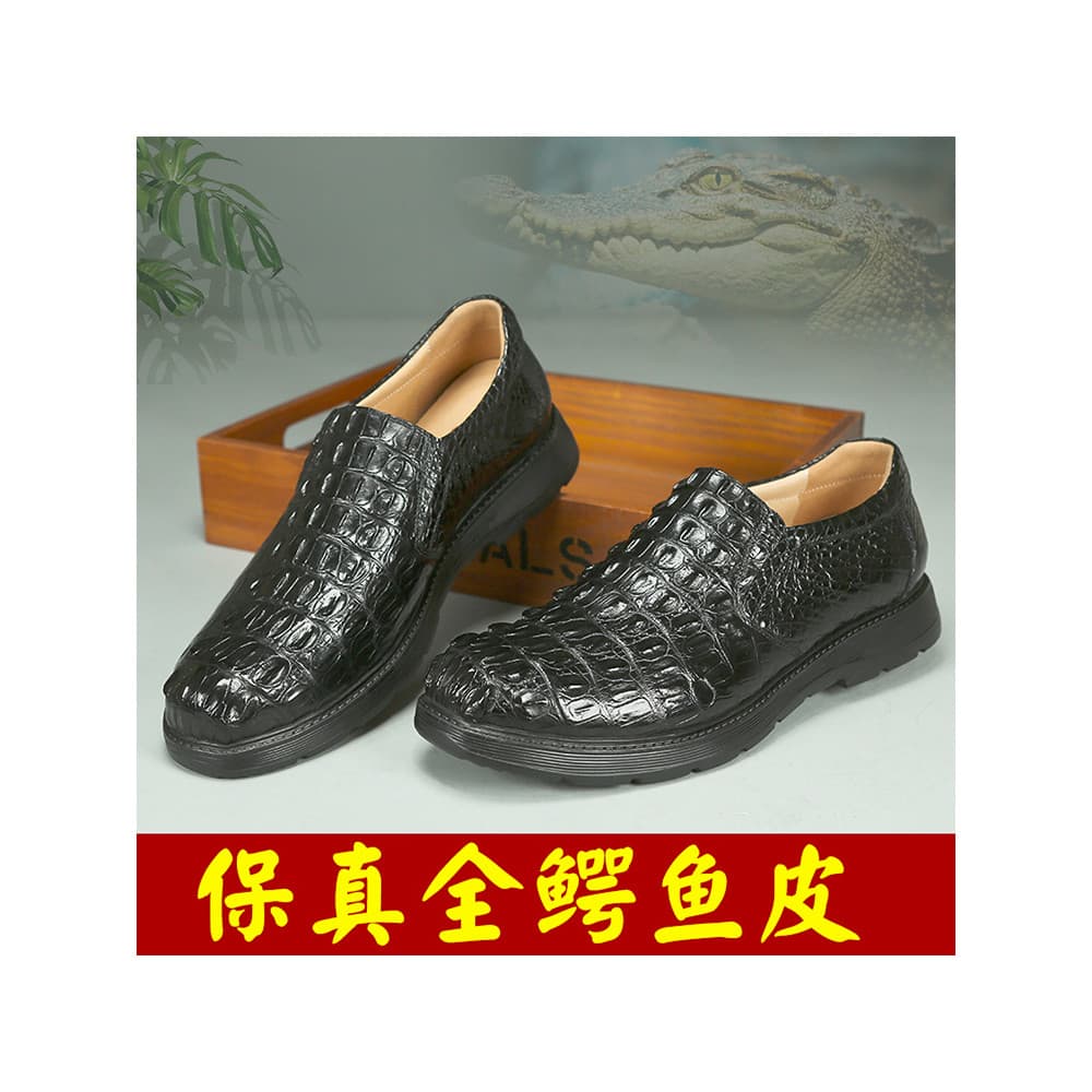 Sapatos masculinos de couro de crocodilo genuíno mocassins de negócios novos sapatos de couro de alta qualidade confortá
