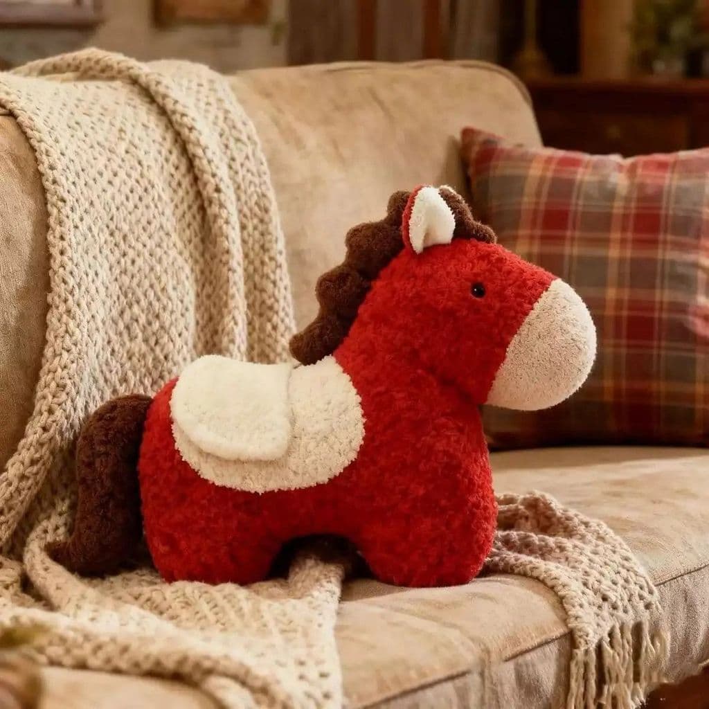 2026 Ano do Cavalo Mascote Ano do Cavalo Brinquedo de Pelúcia em Forma Especial Reunião Anual Presente Boneca Festival d