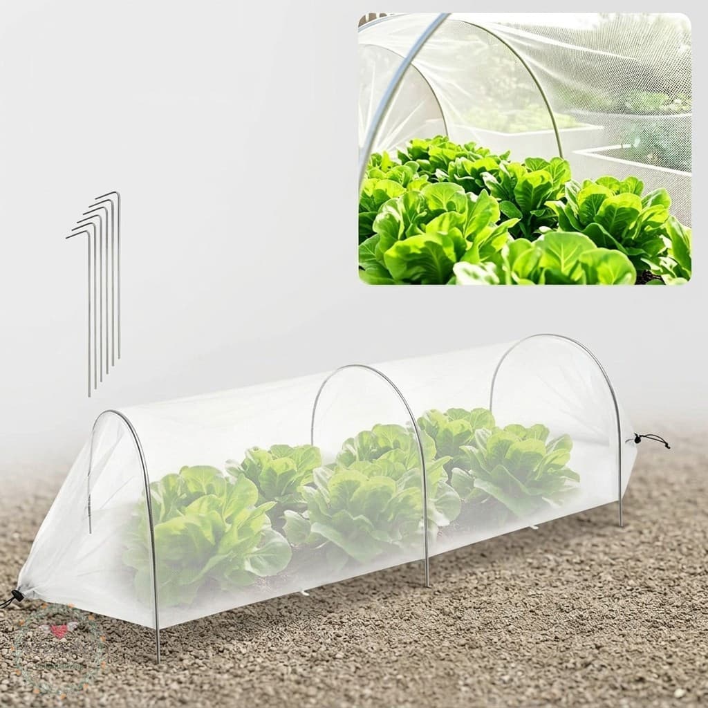 Cobertura Espessada Da Rede Do Inseto Jardim Poliéster Com Quadro Para Proteções Vegetais Túnel Cama Flor