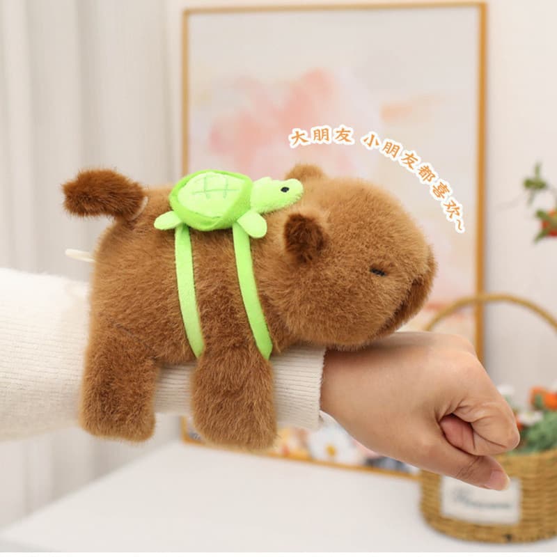 Bonito Capivara Snap Pulseira Brinquedo De Pelúcia Macio Recheado Boneca Pequeno Pingente De Pulso Presente Para Criança