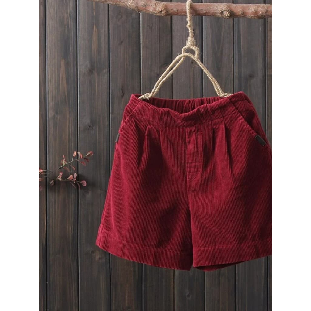 Francês Retro veludo Casual Shorts feminino outono inverno versão coreana pequena cintura alta mais magro olhar a linha