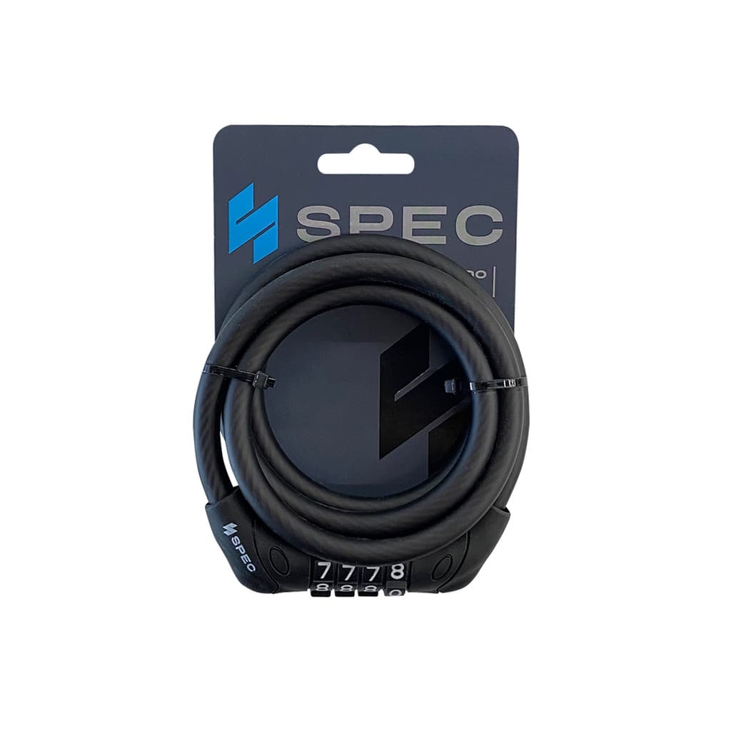 Cadeado Com Senha Tranca Cabo De Aco Espiral Spec Senha Reprogramavel 4 Digitos 8mm x 1200mm Para Moto Bicicleta e Itens