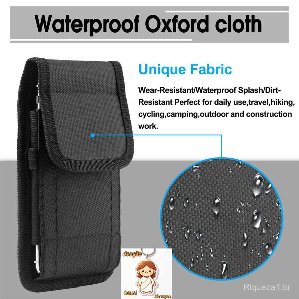 Bolsa Para Telefone Celular KEREN Preta De Cintura Com Grampo De Cinto
