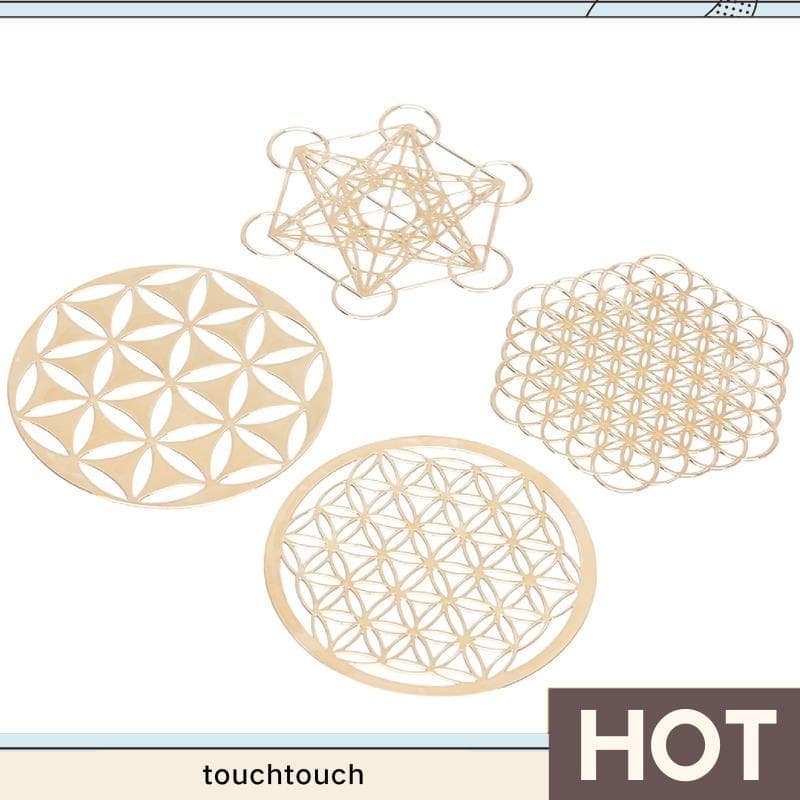4 Pçs/Set Novo Adesivo De Decoração De Metal Flor Da Vida touchtouch1 . br