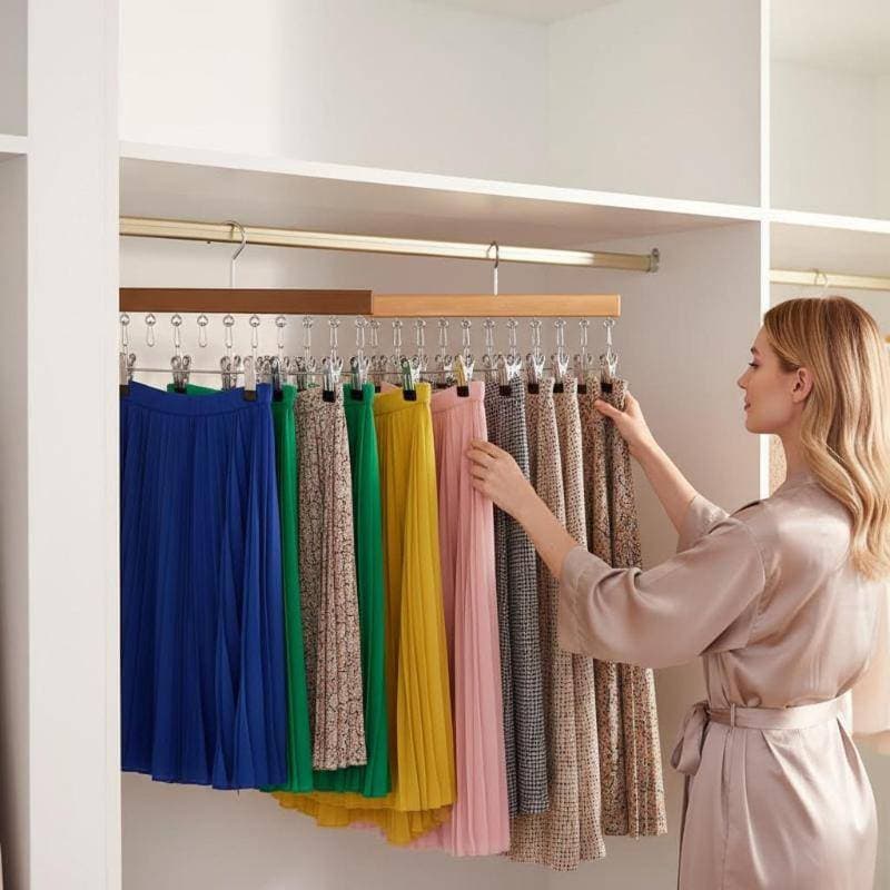 Organizador De Armário WEIYU Com 10/12 Clipes , Suspenso Que Economiza Espaço , Prendedores De Roupa Para Cachecol E Cha