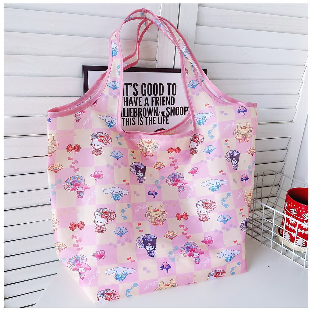 Japão Japão pedido Sanrio arco-íris paraíso kitty melodia canela cão estilo japonês Eco-friendly dobrável saco de pano d