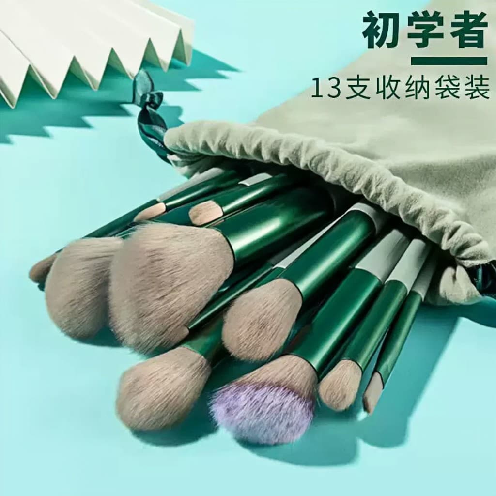 13 conjunto de pincéis de maquiagem sombra pó solto escova fundação Blush destaque corretivo conjunto completo escova fe