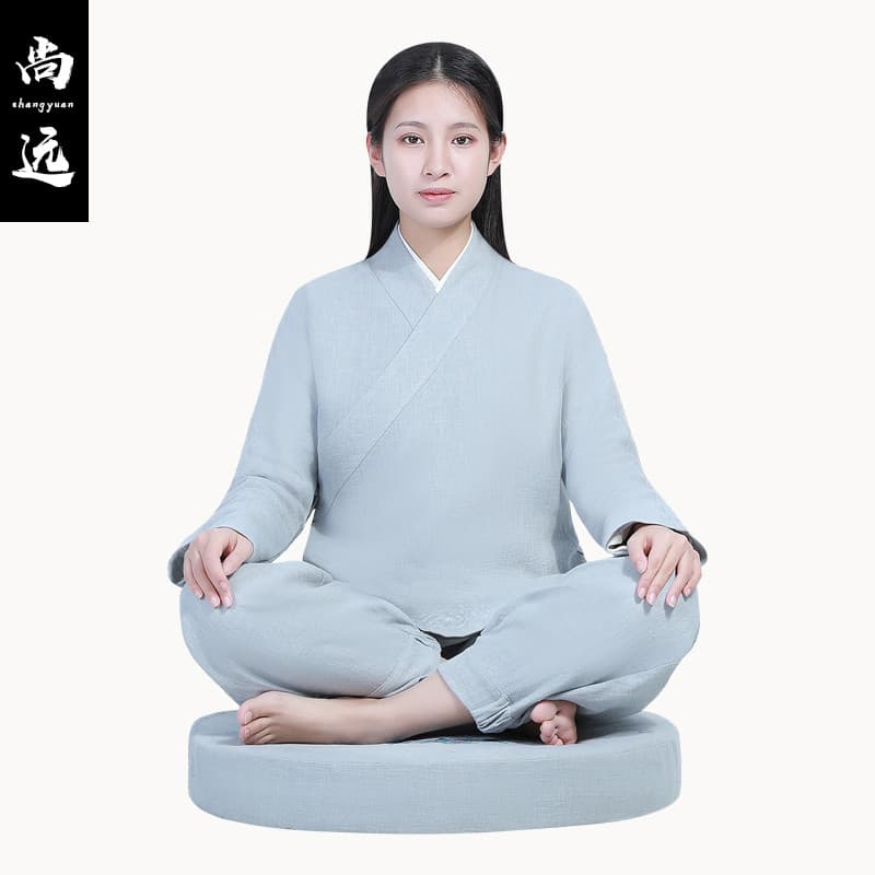 Shangyuan roupas de meditação Yoga roupas de manga comprida estilo chinês terno de meditação Tang terno Zen roupas de me