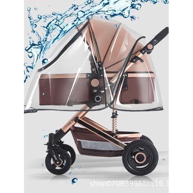 Capa de chuva alta paisagem crianças dossel capa de chuva com placa de jantar cesta de dormir grande carrinho de bebê es