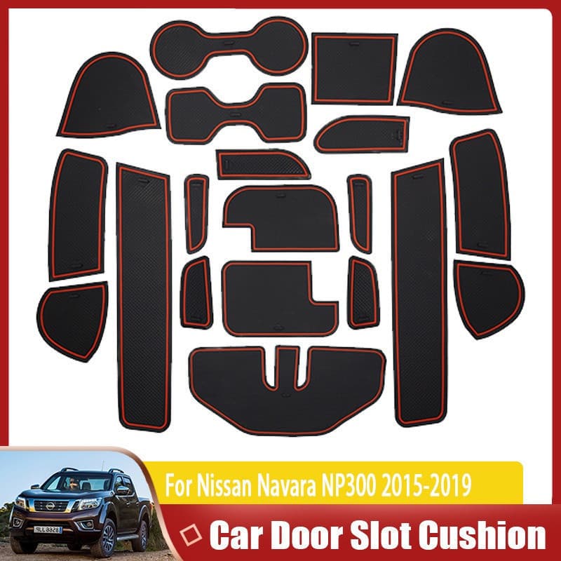 Tapete para Porta de Carro para Nissan Navara NP300 D23 2015~2019, Tapete Antiderrapante, Anti-Sujeira, Protetor de Furo