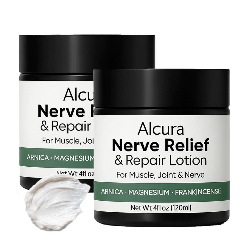 Alcura Nerve Cream, Alcura Neuropathy Lotion with Arnica & Magnesium for Knee, Lumbar, Neck, Hand and Foot, 4 oz, 2 PCS