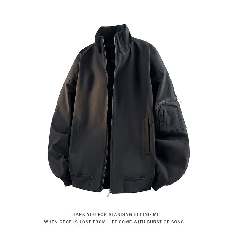 2026 Masculino Solto Oversized Gola Bombardeiro Jaqueta À Prova Dwaterproof Água Multi Zip Carga Bolso Leve Casaco De Vô