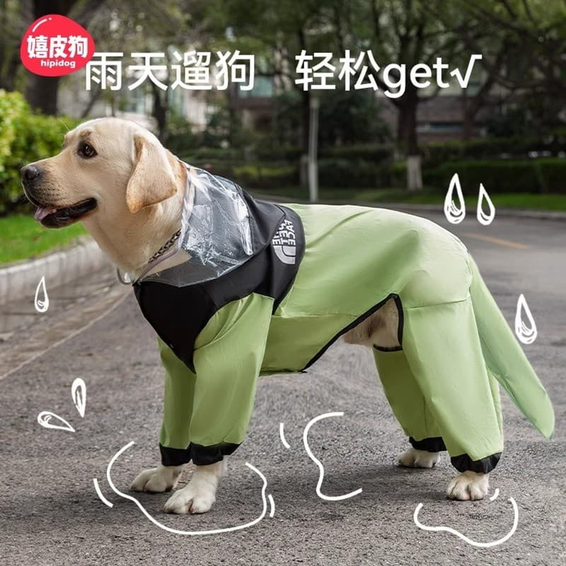 Capa de chuva para cachorro grande, Poncho à prova d'água para animais de estimação, costura, Golden Retriever, Labrador
