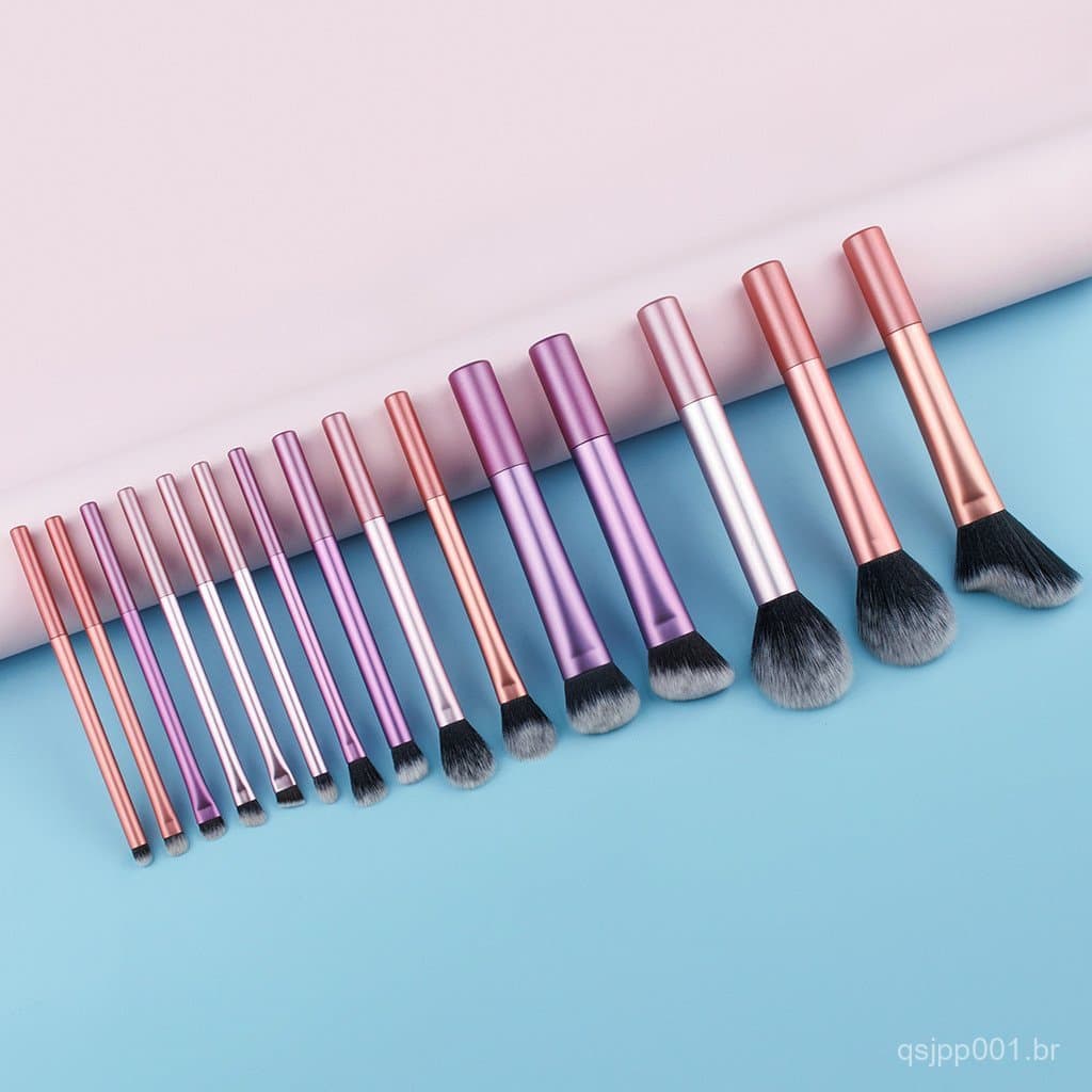 Conjunto de Escova Profissional  8/12/14 Peças Alta Qualidade para Maquiagem Criar Base sem Falhas