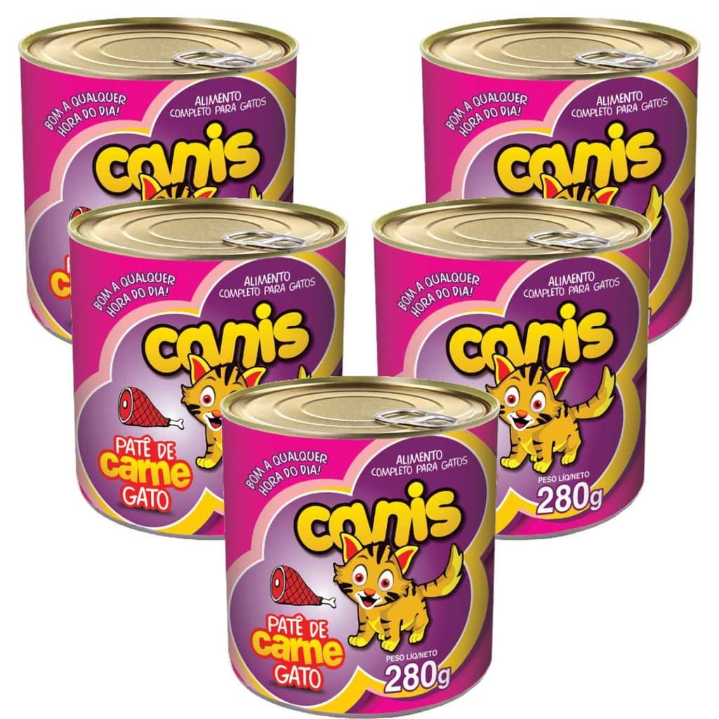 Ração Sache Para Gato Canis Carne 280g Kit 5un