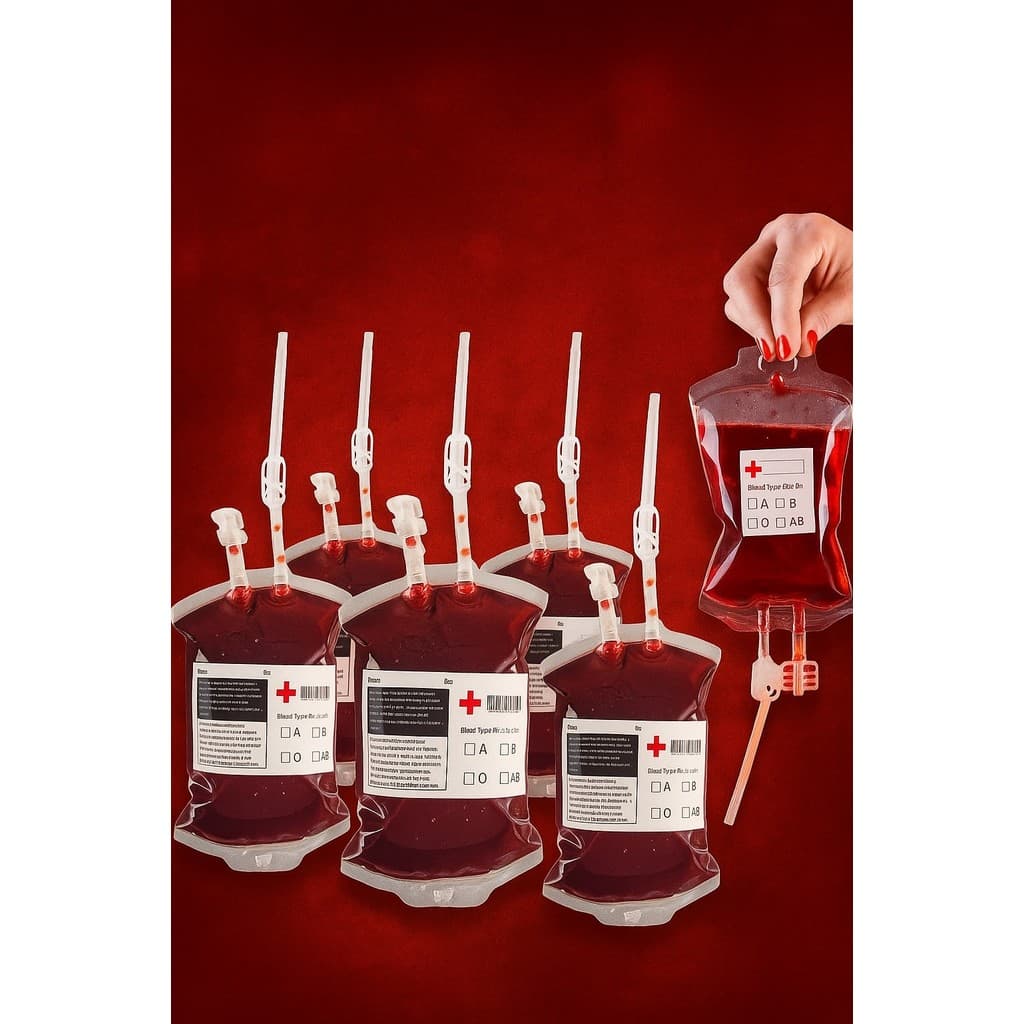 Kit Bolsa Sangue Falso Drinks Halloween Bebidas fake Vampiro Dia Das Bruxas  Halloween Festas