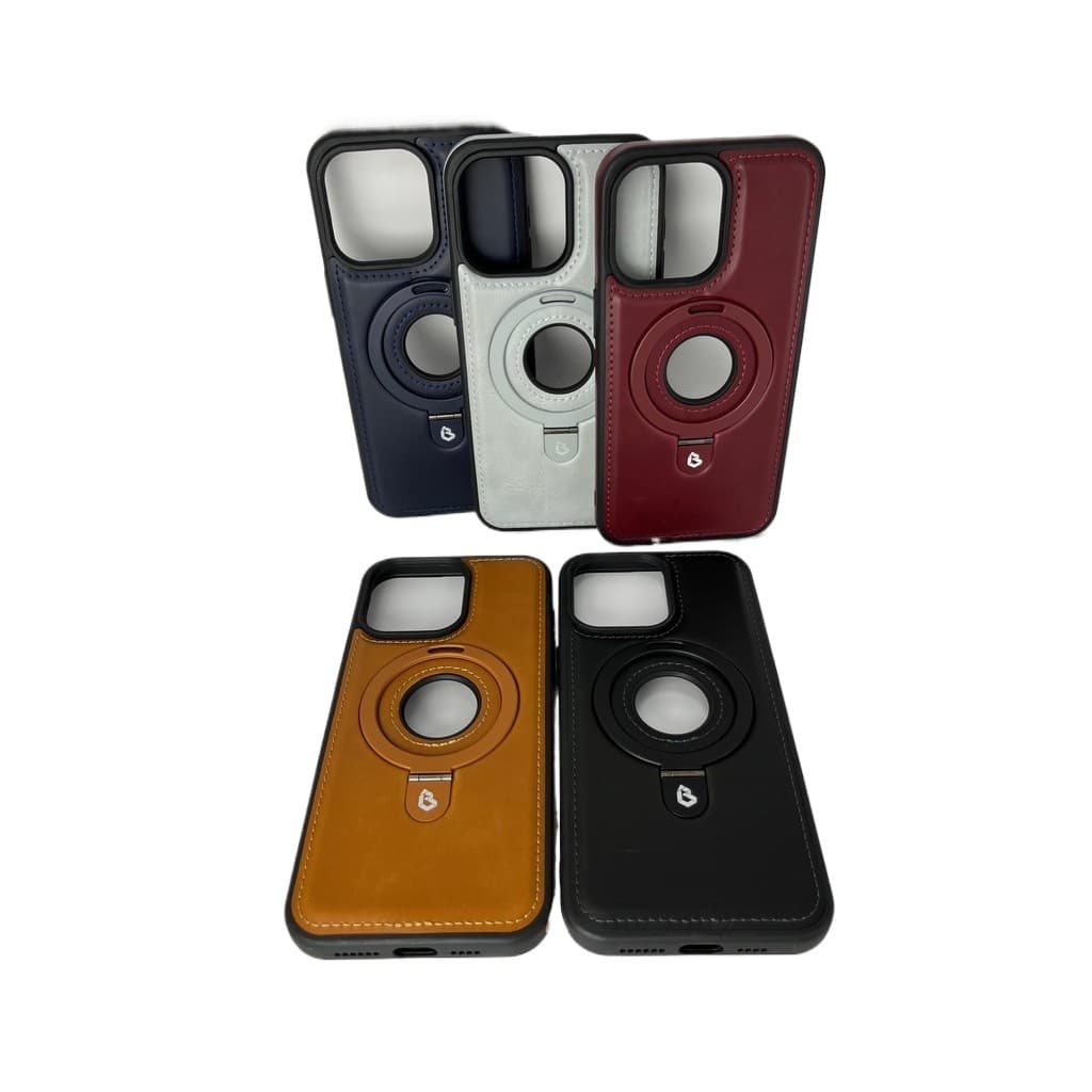 Capinha couro Anel  De Metal Magnético Para iPhone 11 a 16 Pro Max magsafe
