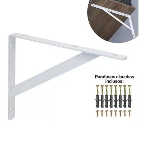 kit 1 Mão Francesa Suporte Prateleiras 30cm +Parafusos, Buchas 1 Pecas
