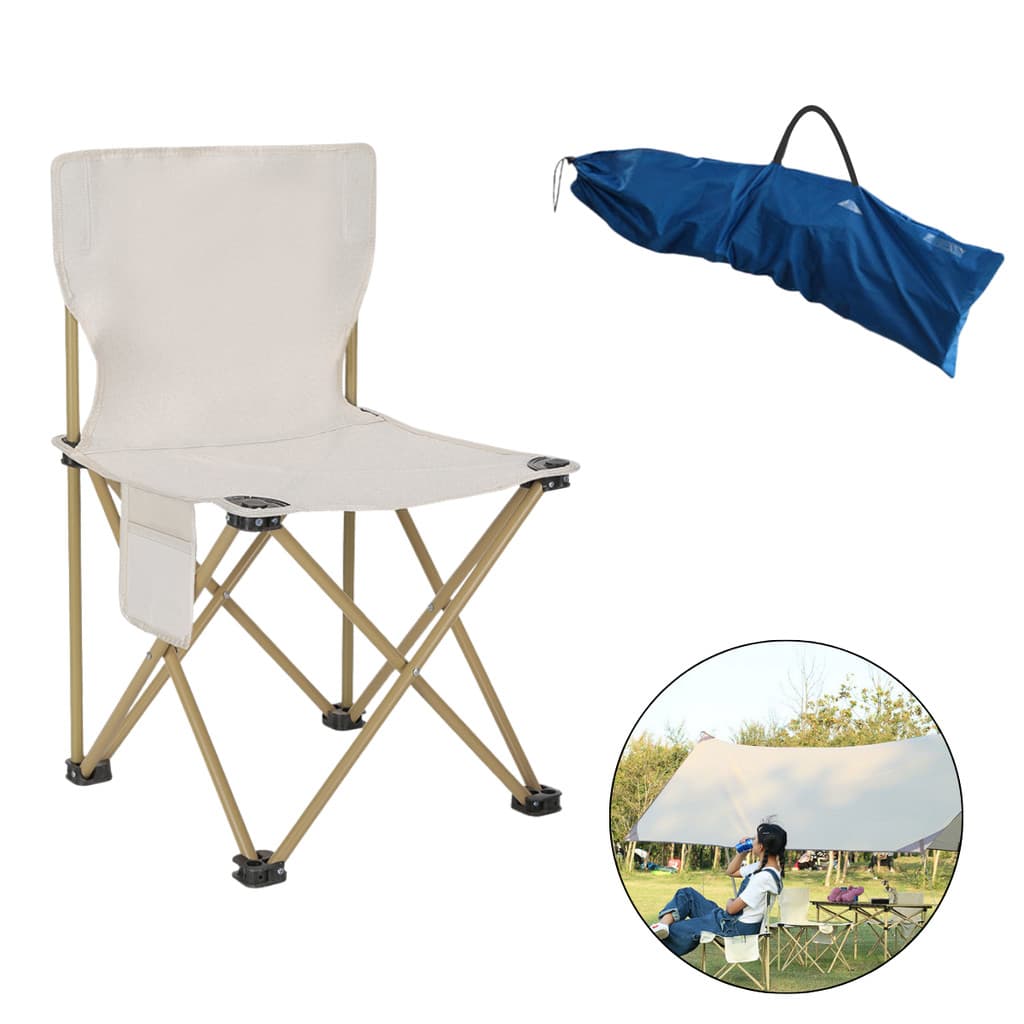 Cadeira Camping Dobrável Pesca Praia Portátil Compacta Resistente Estrutura Em Aço Com Bolsa Leve