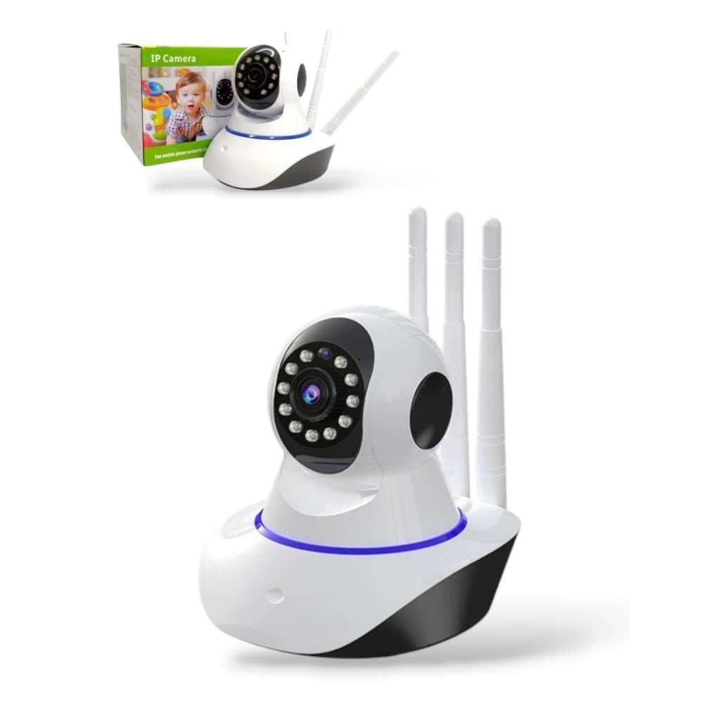 camera de segurança com Wifi Câmera Robô 3 Antenas Ip com rotação 360º 720p sistema yoose Aplicativo YI IoT