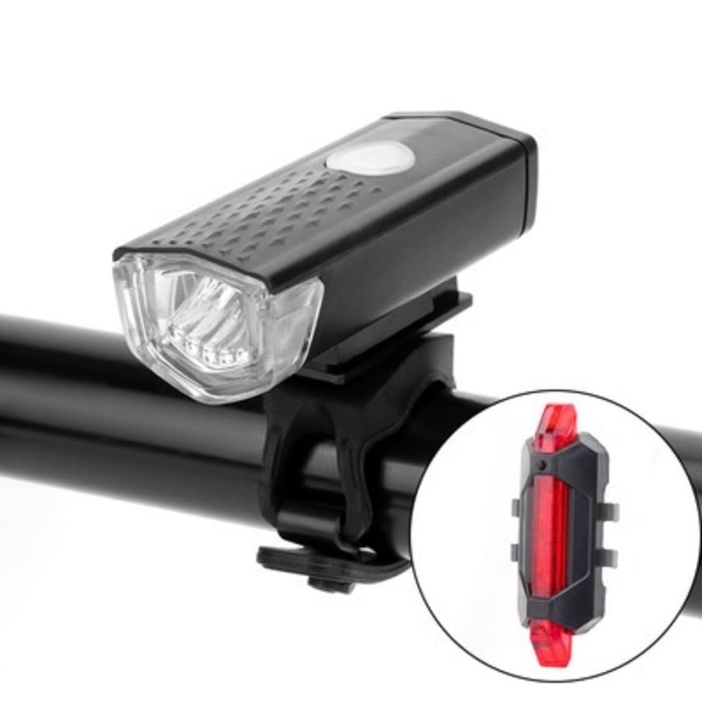 Conjunto de Lanterna de Bicicleta LED Ultra-Leve, Luz Frontal e Traseira Recarregável