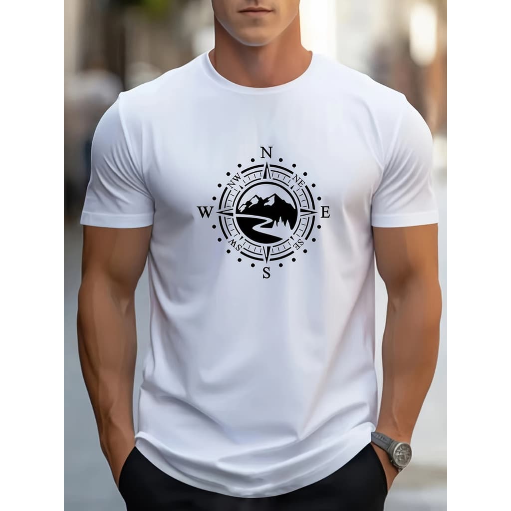 Camiseta Masculina Compasso Moda Estilo 100% Algodao Premium