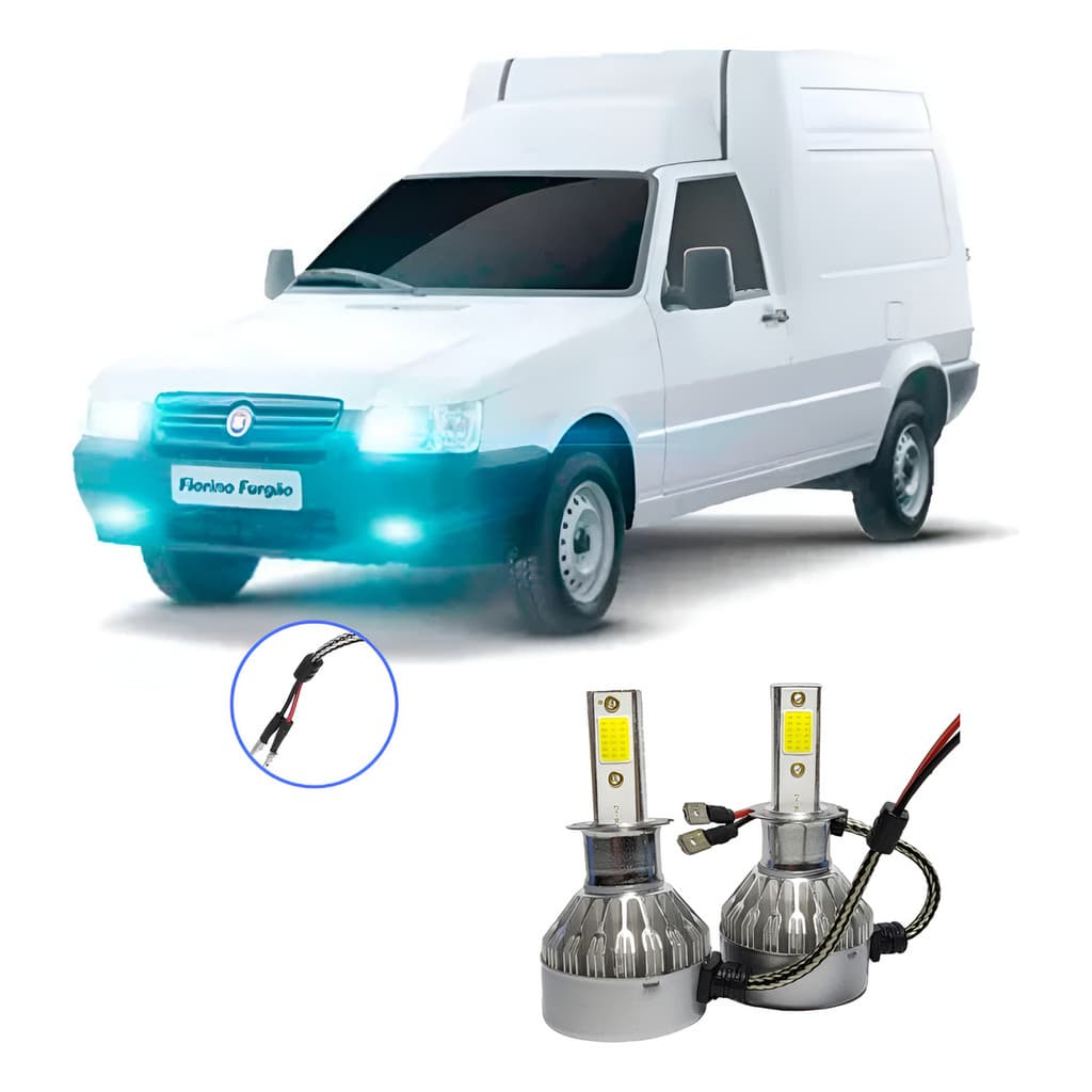 Lâmpada Led Fiat Fiorino 1990 - 2013 H3 V10 - Efeito Xênon Led Branco Led