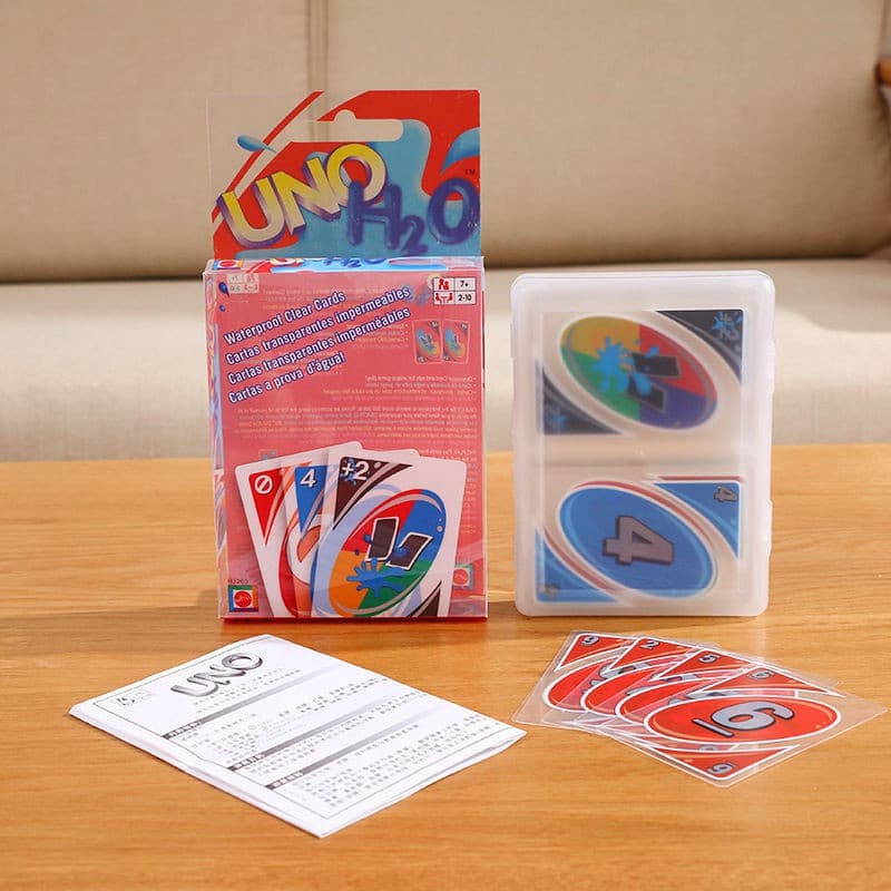 UNO H2O Jogo Transparente À Prova D'água , Jogos De Brinquedos Divertidos Para A Família