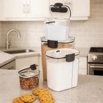 Kit 4 Potes Herméticos Alimentos Cozinha Recipiente Conserva Plástico Vasilha Guarda Armazenar