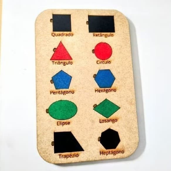 Brinquedo de MADEIRA  pintado Pedagógico / Educativo Formas Geométricas cores sortidas