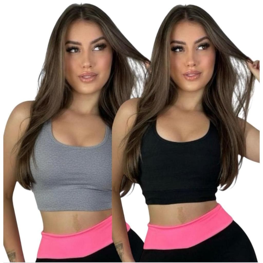 Kit com 2 Top Fitness Nadador Reforçado Básico