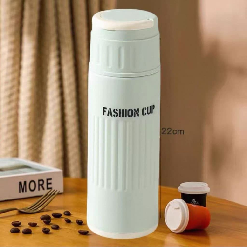 Garrafa de 500ml com Interior em Vidro e Revestimento Texturizado | Tampa Rosqueável + Alça Superior