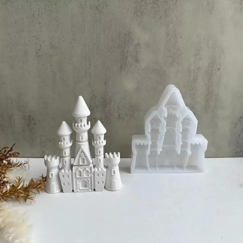 Molde de Silicone 3D Castelo, Molde DIY para Vela Aromática, Gesso, Sabonete Artesanal, Bolo, Geléia, Sem BPA