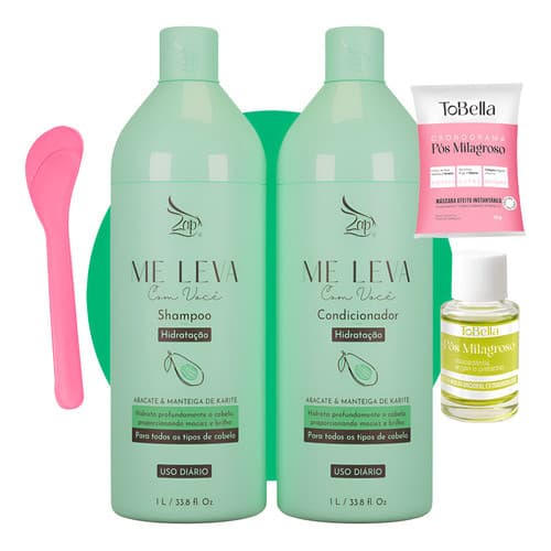 Kit Zap Hidratação Shampoo E Condicionador Abacate E Karité