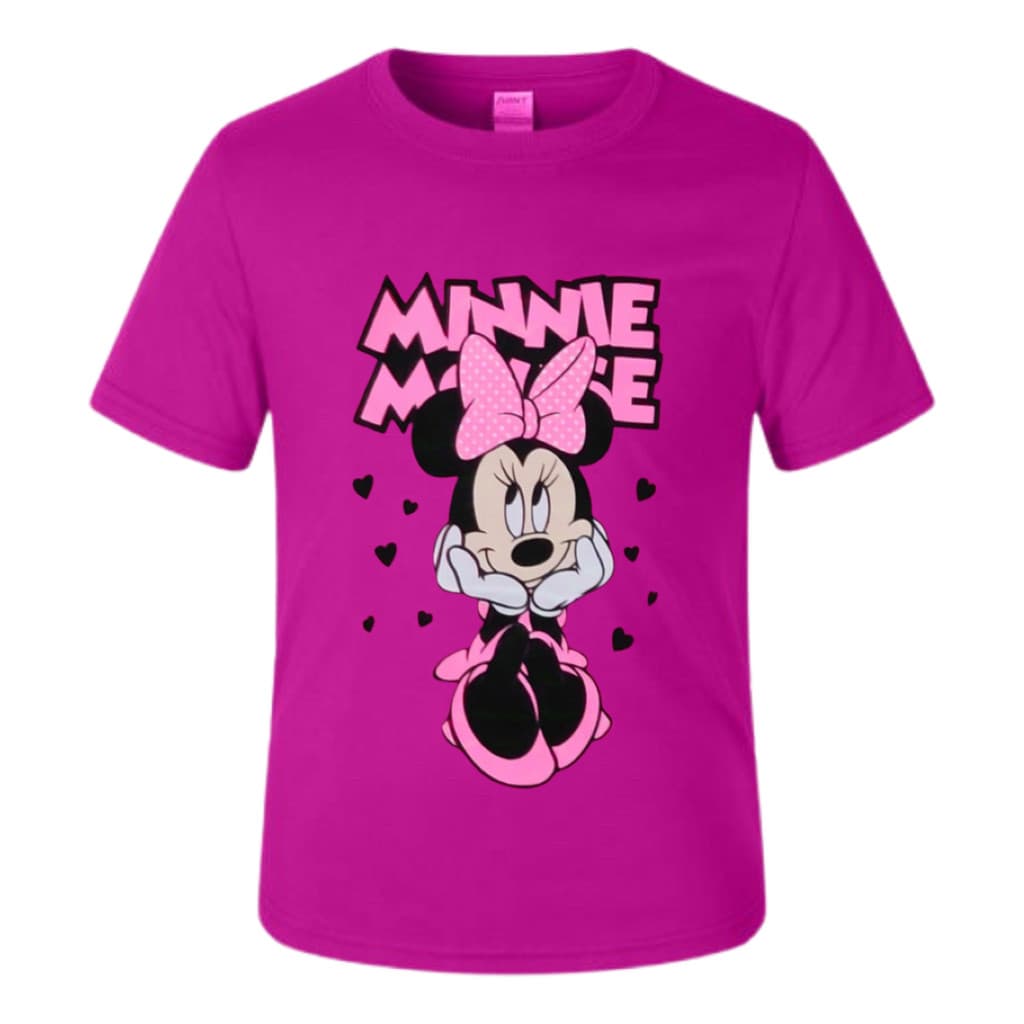 Camiseta Camisa Infantil Minie Pink 100% Algodão