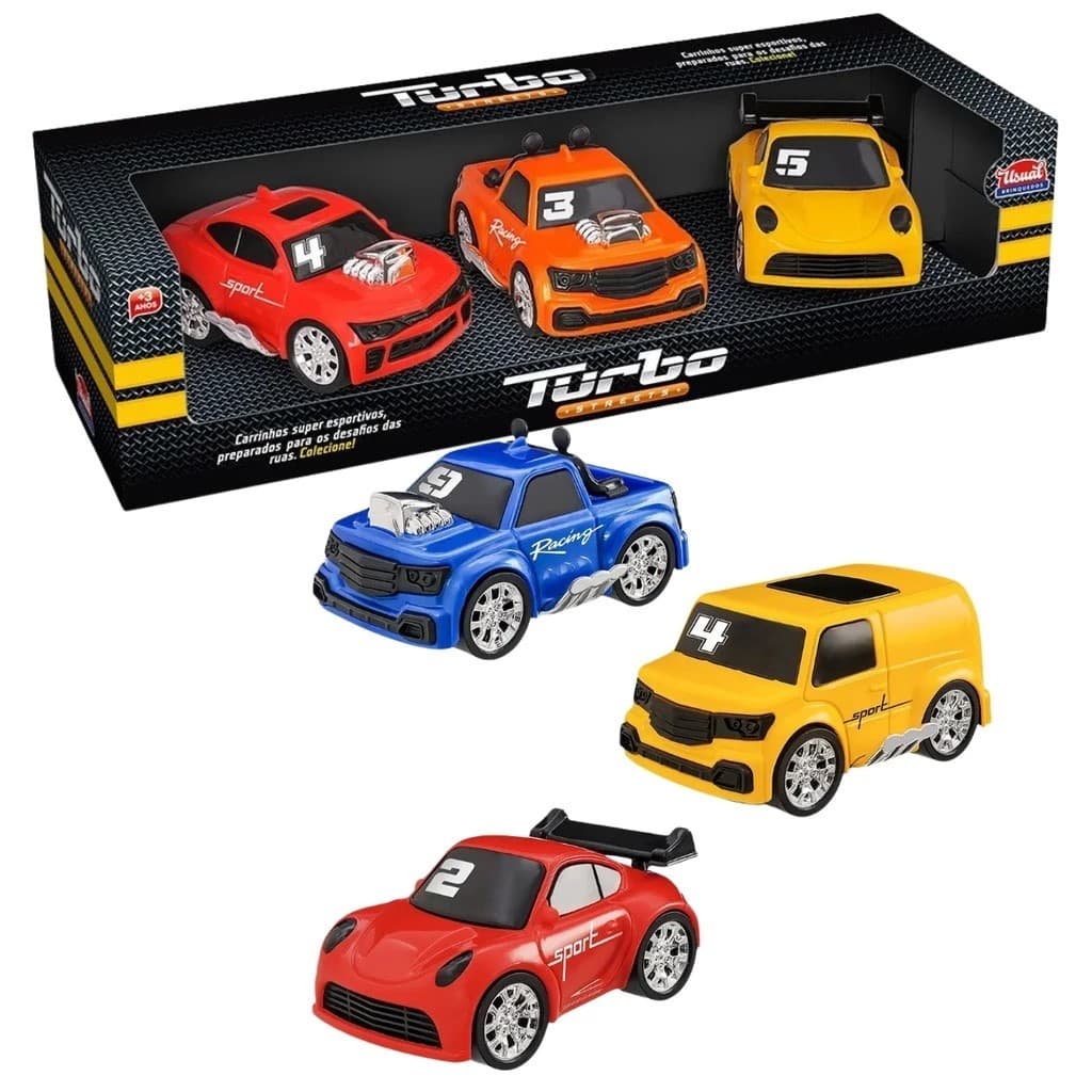 Kit 3 Carrinhos Turbo Streets - Triplo X
