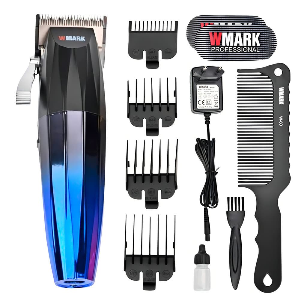 Maquina De Cortar Cabelo Sem Fio Wmark Ng-222 Profissional Cor Vermelho