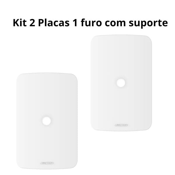 Kit 2 placas com suporte saída de fio 4x2