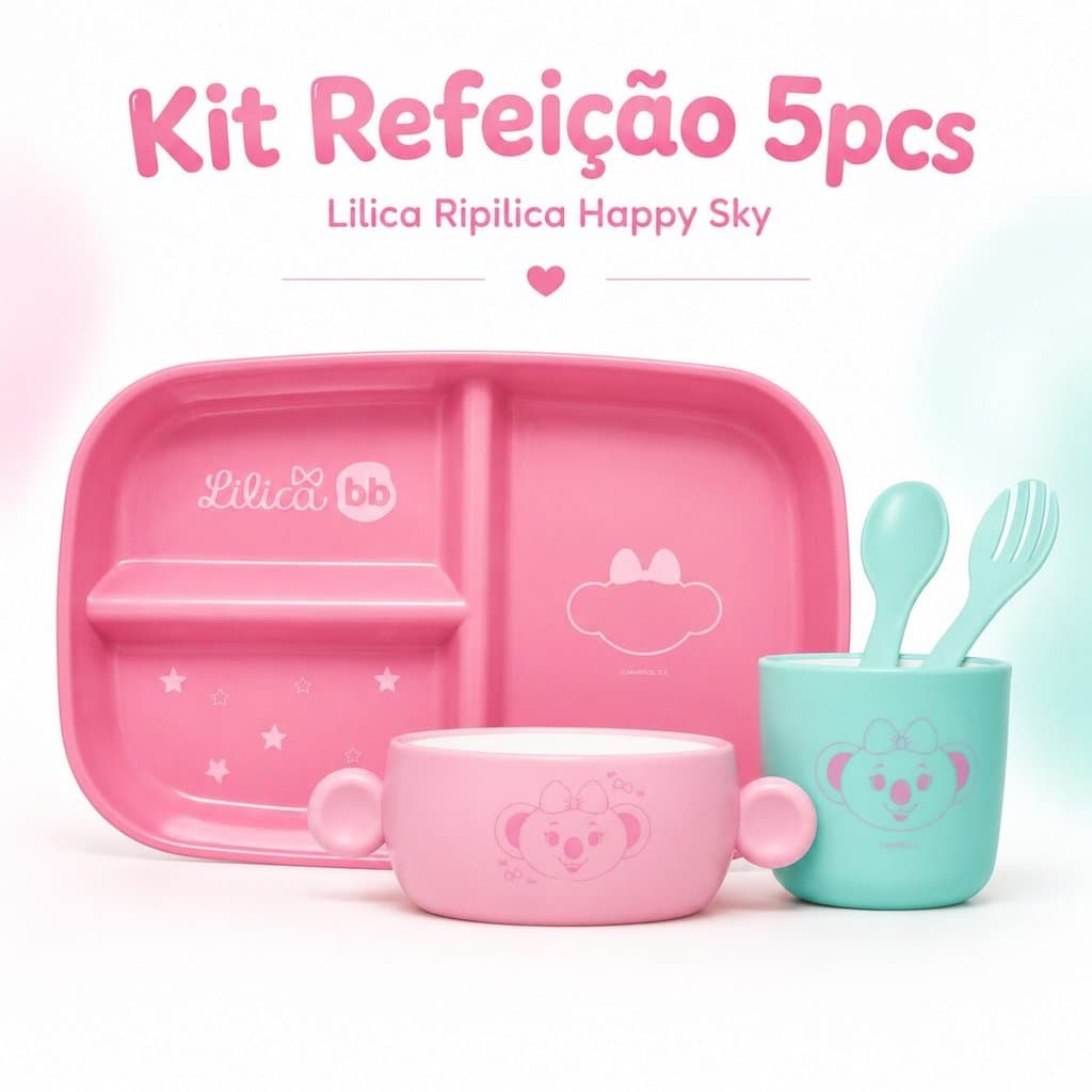 Kit Refeicao Infantil 5 Pecas Lilica Ripilica BB