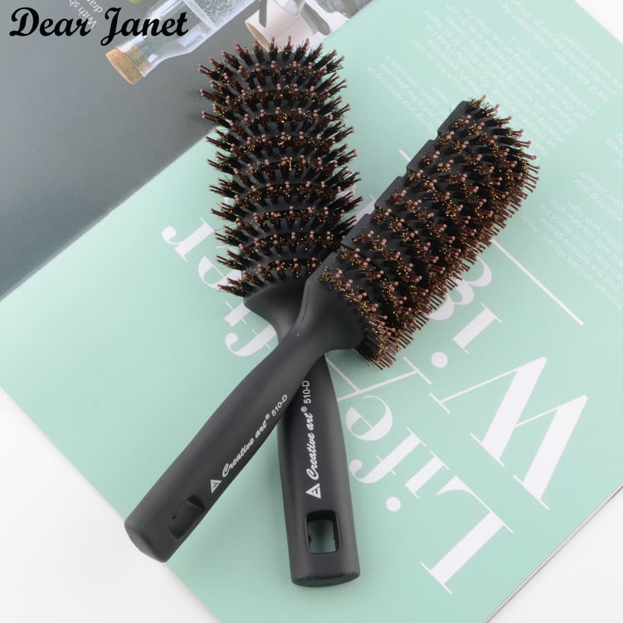Salão de cabeleireiro doméstico soprando estilo grande volta oleosa cerdas de cabeleireiro cabelo encaracolado feminino