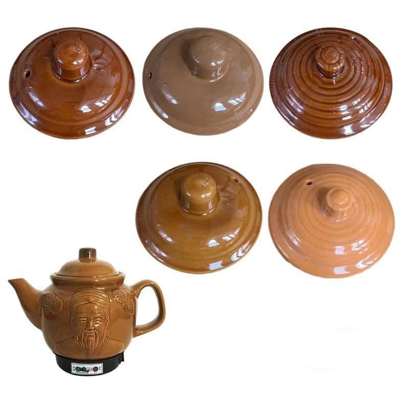 Tampa de caçarola com tampa única, pote de saúde de cerâmica, pote eletrônico de remédios para fritar, pote de medicina