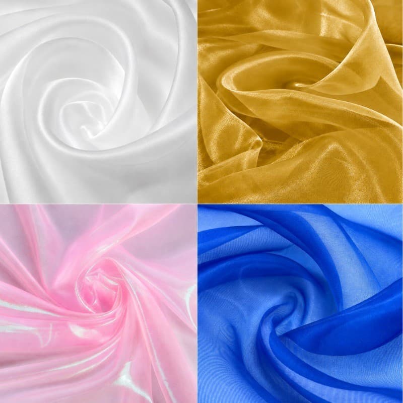Tecido Cetim Organza Cristal Elastano 3 Metros Transparente Seda