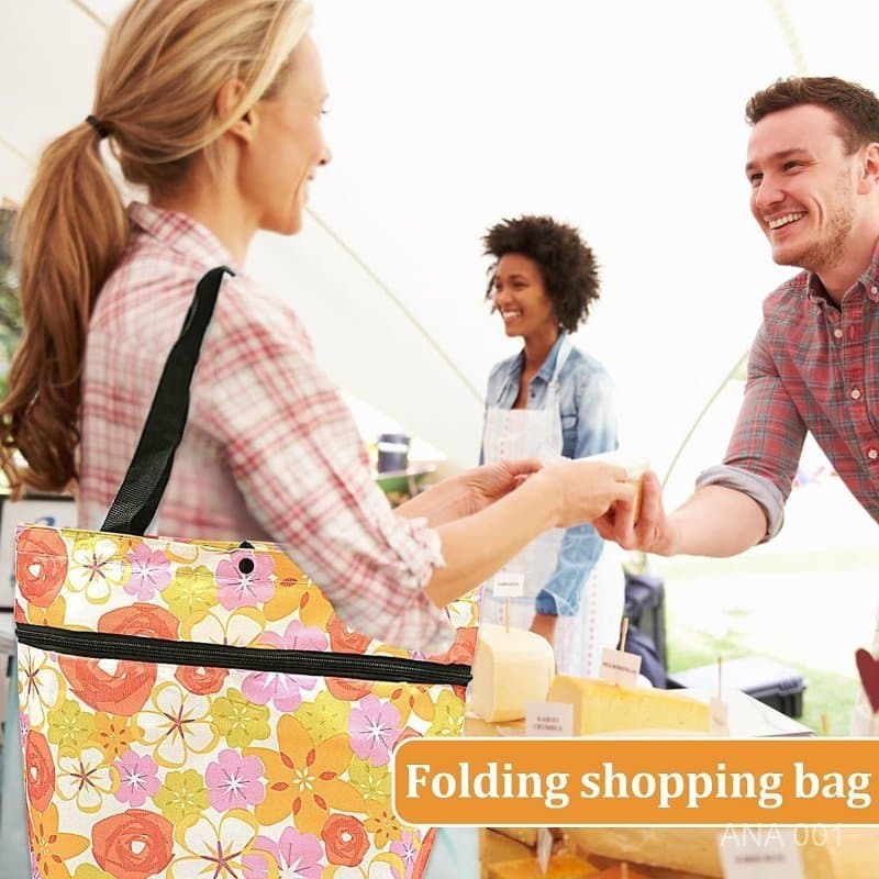 1/2 Unidades Bag De Compras Com Roda Arrasto Confortável Dobra Compacta Levável Armazenament
