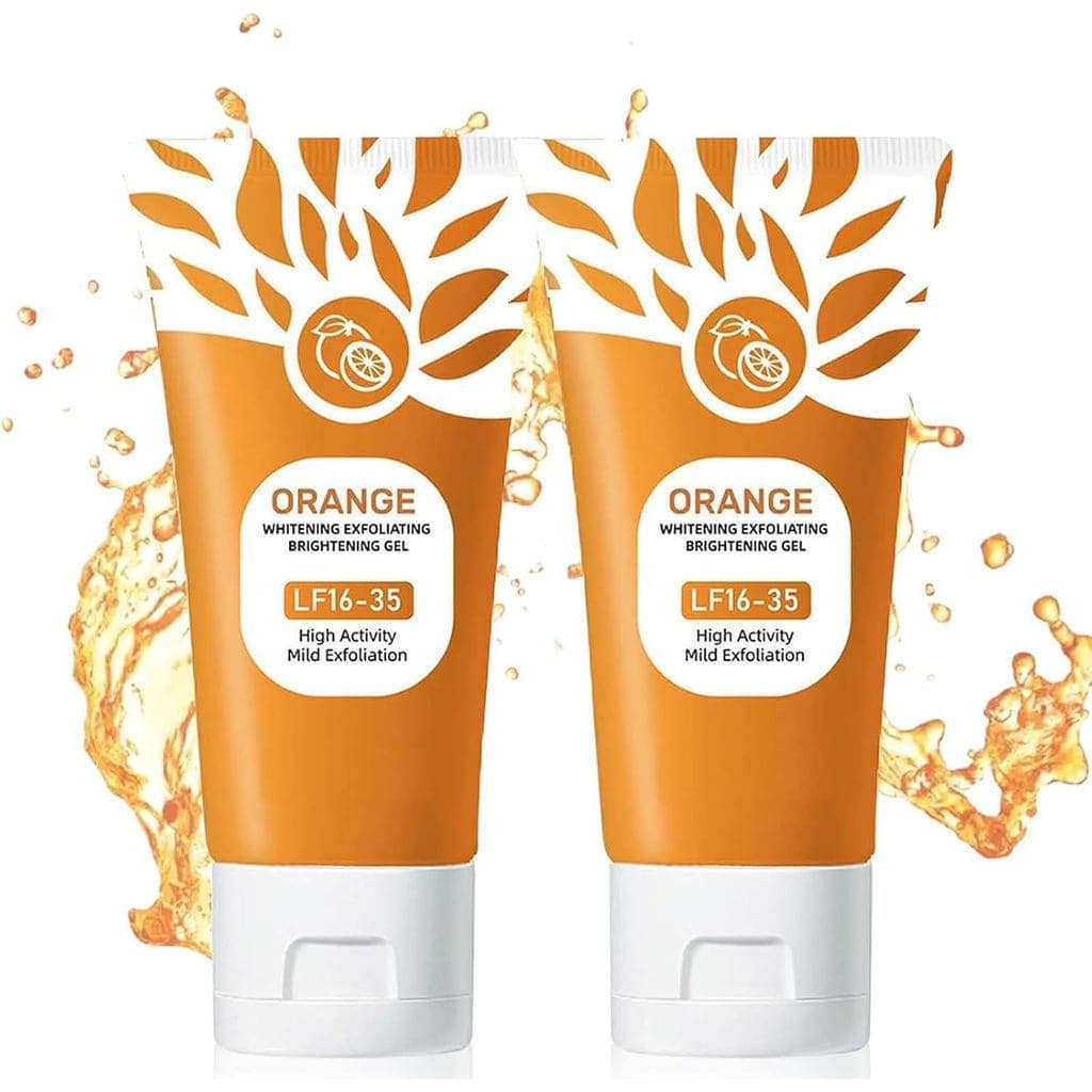 Gel Esfoliante Enzimático Laranja para Rosto e Corpo - Esfoliante Hidratante | Esfoliante Facial Profundo para Todos os
