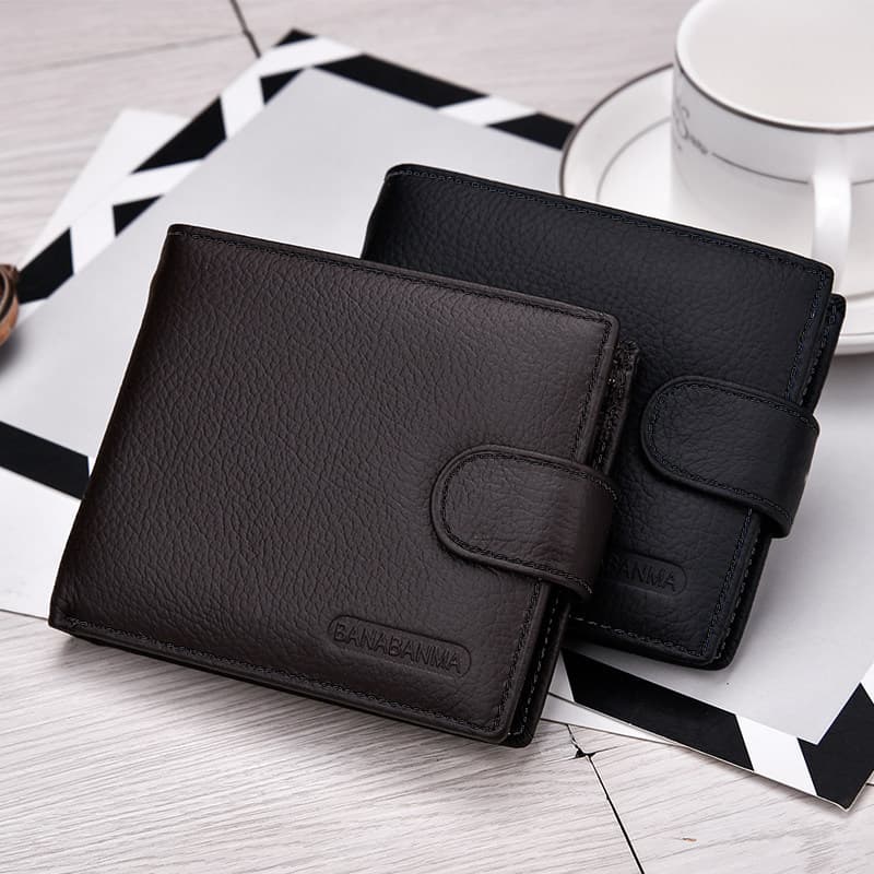 carteira masculina carteira masculina com ziper Carteira de carteira de motorista com zíper e fivela masculina de couro
