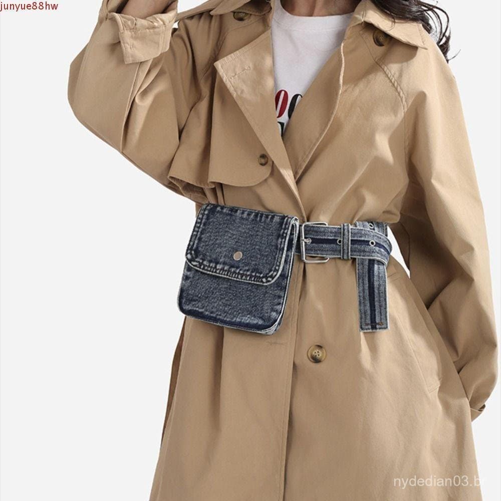 JUNYUE Bolsa De Cintura Com Cinto Jeans , Multifuncional De Peito De Cowboy , Pochete Portátil Estilo Coreano