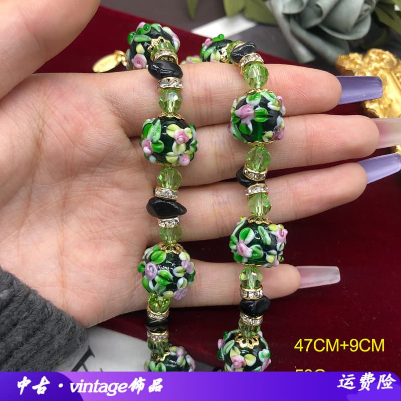 Ocidental Backflow Medieval vintage vidro frisado colar brincos outono inverno elegante terno acessórios planta flores