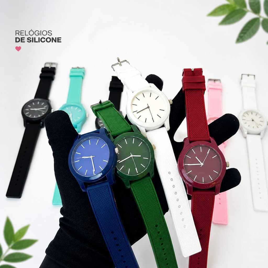 Relógio Unissex Silicone Masculino e Feminino Flexivel Redondo Diversas Cores